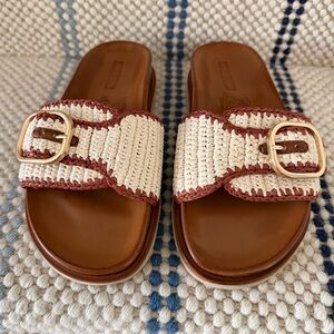 NWOT- Steve Madden Memphis Cognac Mule Sandals